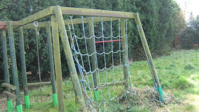 rotten cross member on climbing frame