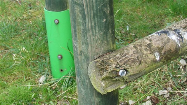 rotten cross member on climbing frame